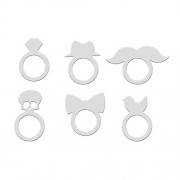 Įvairių formų metaliniai servetėlių žiedai Tramontina, 6 vnt.