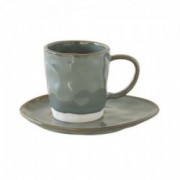 Porcelianinis pilkas puodelis su lėkštute Easy Life INTERIORS, 250 ml