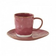 Porcelianinis rožinis puodelis su lėkštute Easy Life INTERIORS, 250 ml