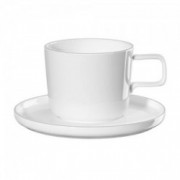 Porcelianinis baltas puodelis su lėkštute ASA OCO, 200 ml