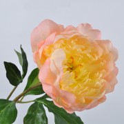 Dirbtinis gelsvai rožinis bijūnas Silk-ka, 59cm