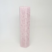 Rožinė šešiakampė žvakė Baltic Candles, 20 cm