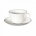 Porcelianinis baltas puodelis su lėkštute Asa A TABLE NOIRE, 200 ml