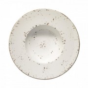 Balta raštuota porcelianinė lėkštė sriubai Bonna GRAIN, nuomai, 28 cm