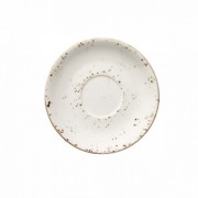 Balta raštuota porcelianinė lėkštutė po puodeliu Bonna GRAIN, nuomai, 16 cm