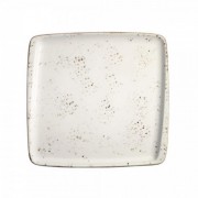 Balta kvadratinė raštuota porcelianinė lėkštė Bonna GRAIN, nuomai, 22x20 cm
