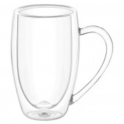Dvigubo stiklo skaidrus puodelis Wilmax, 400 ml