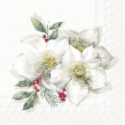 Servetėlės IHR CHRISTMAS ROSE, baltos sp., 33 x 33 cm