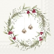 Servetėlės IHR CHRISTMAS BELLS, kreminės sp., 33 x 33 cm