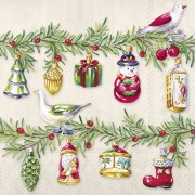 Servetėlės IHR CHRISTMAS GARLAND, kreminės sp., 33 x 33 cm