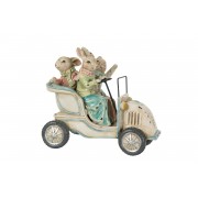 Dekoracija pastatoma A Lot Rabbit Family Riding Car, marga