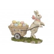 Dekoracija A Lot Bunny Pulling Egg Basket, marga, 23 cm