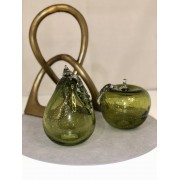 Dekoracija GLASS PEAR, žalios sp. 17 cm