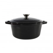 Puodas, CAST IRON CASSEROLE, emalis, juodas, 26cm,. 5,5l