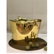 Kibirėlis vynui/šampanui BRASS LEOPARD, aukso sp., 26 cm