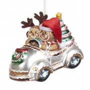 Kalėdinis žaislas GINGERBREAD CAR, įvairių sp., 14 cm