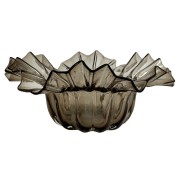Dekoratyvinis dubuo Shishi Glass Wave, skaidrios rudos sp., 24 cm