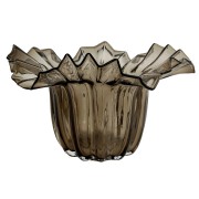 Dekoratyvinis dubuo Shishi Glass Wave, skaidrios rudos sp., 30 cm