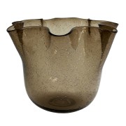 Vaza Shishi Glass Waved, skaidrios rudos sp., 22 cm