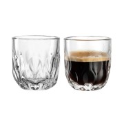 Espresso stiklinių rinkinys Leonardo GOCCE, dviejų susiliejusių lašelių raštas, 2 vnt., 60 ml