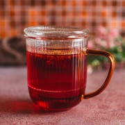 Borosilikatinis puodelis su filtru JUSTINE AMBER, 400 ml