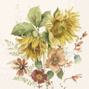 Servetėlės IHR LATE SUMMER FLOWERS, kreminės sp., 25 x 25 cm