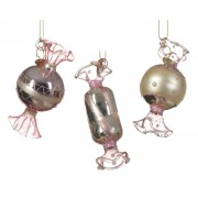 Kalėdinis žaislas saldainis, įvairių sp., 1 vnt., 8 cm