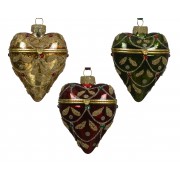 Kalėdinis žaislas širdelė, įvairių sp., 1 vnt., 9 cm