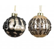 Kalėdinių žaislų rinkinys Baubles, įvairių sp., 3 vnt., 8 cm