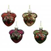 Kalėdinis žaislas širdelė, įvairių sp., 1 vnt., 8 cm