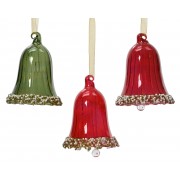Kalėdinis žaislas blizgantis varpelis, įvairių sp., 1 vnt., 6,7 cm
