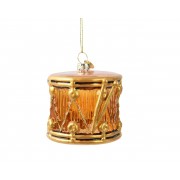 Kalėdinis žaislas bugnas, auksinės sp., 7 cm