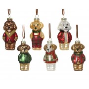 Kalėdinis žaislas šuo, įvairių sp., 1 vnt., 10,9 cm