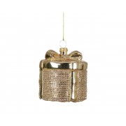 Kalėdinis žaislas dovana, auksinės sp., 7,1 cm