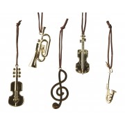 Kalėdinis žaislas muzikos instrumentas, auksinės sp., 1 vnt., 8 cm