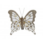 Kalėdinė dekoracija prisegamas drugelis, auksinės sp.