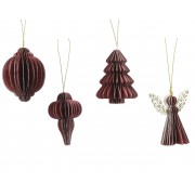 Kalėdinė popierinė dekoracija Figure, raudonos sp., 1 vnt., 6 cm