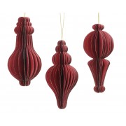 Kalėdinė popierinė dekoracija Ornament, raudonos sp., 1 vnt., 12 cm
