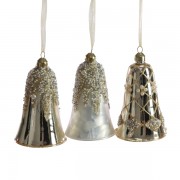 Kalėdinis žaislas varpelis, auksinės sp., 12 cm, 1 vnt.