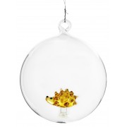 Kalėdinis žaislas bumbulas ežys, 10 cm