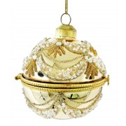 Kalėdinis žaislas atsidarantis bumbulas, auksinės sp., 6 cm