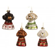 Kalėdinis žaislas šuniukas, įvairių sp., 1 vnt., 8,8 cm