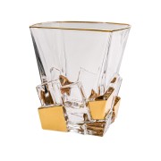 Žema stiklinė Bohemia CRACK, auksinės sp., 310 ml