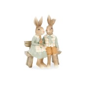 Dekoracija A Lot Rabbit Couple Bench, 1 vnt., 19 cm