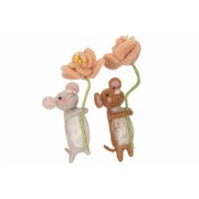 Pakabinama dekoracija A Lot Wool Mouse Flower, 1 vnt., 16 cm
