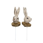 Dekoracija įsmeigiama Rabbit head, 10 cm