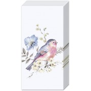 Servetėlės nosinaitės IHR SOFTLY FADED BIRDS, melsvos sp., 21 x 21 cm