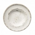 Balta raštuota porcelianinė lėkštė sriubai Bonna GRAIN, 27 cm