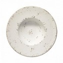 Balta raštuota porcelianinė lėkštė sriubai Bonna GRAIN, 28 cm