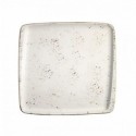 Balta kvadratinė raštuota porcelianinė lėkštė Bonna GRAIN, 22x20 cm
